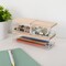 Martha Stewart Brody Clear Plastic Storage Organizer Bins W/ Light Natural Paulownia Wood Lids, SM-x2/MED-x1 BE-PB3316-WD-3-CL-NT-MS - alternate 1